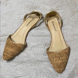Francesca faux cork & gold slip-ons size 7.5